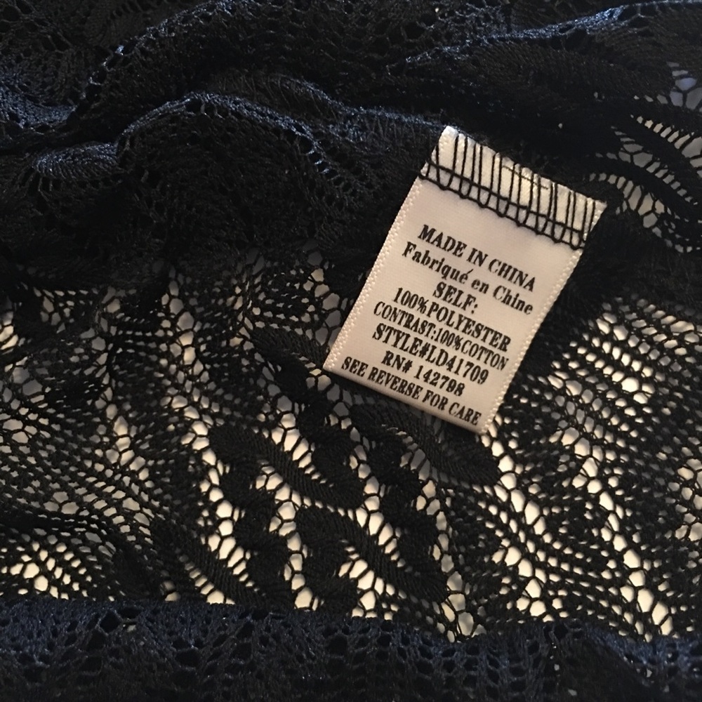 Black Crochet Tunic Swim Cover-Up, 1 Small Left - Picture 4 of 4